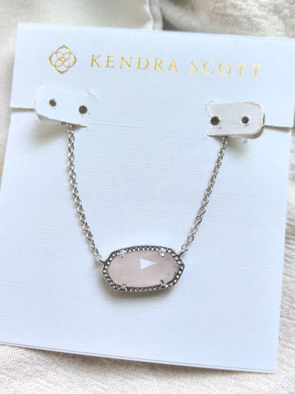 Kendra Scott Rose Quartz Elisa Necklace